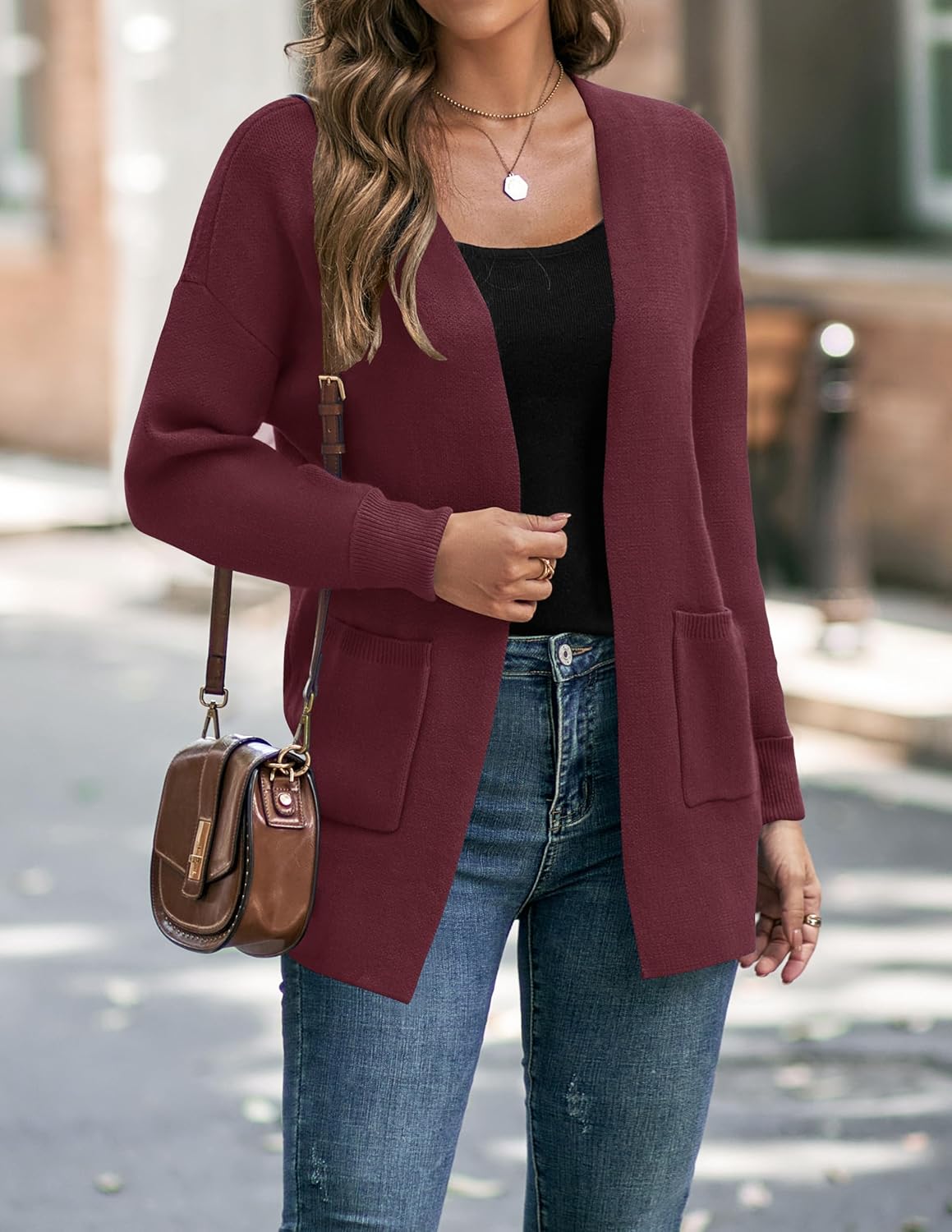 Womens Fall Winter Long Sleeves Open Front Knitted Sweater Cardigan Coat Outwear - Picture 61 of 148