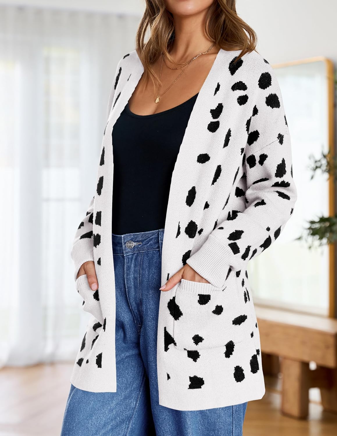 Womens Fall Winter Long Sleeves Open Front Knitted Sweater Cardigan Coat Outwear - Picture 66 of 148