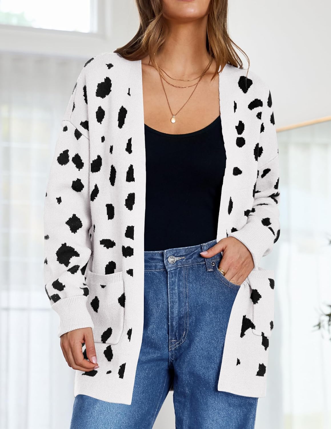 Womens Fall Winter Long Sleeves Open Front Knitted Sweater Cardigan Coat Outwear - Picture 69 of 148