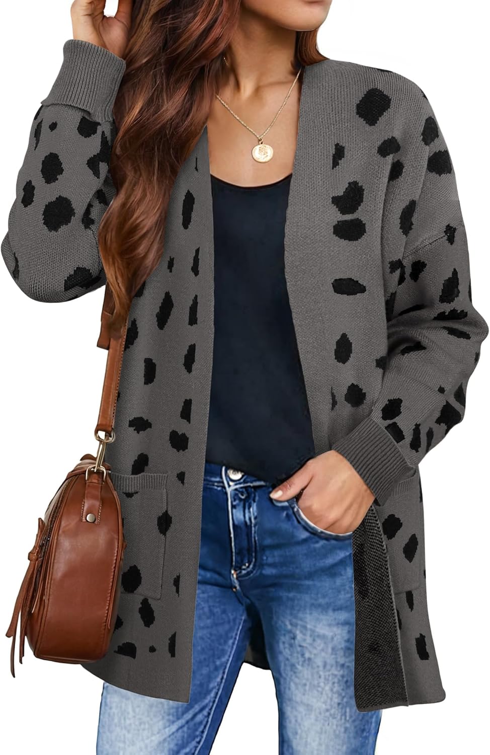 Womens Fall Winter Long Sleeves Open Front Knitted Sweater Cardigan Coat Outwear - Picture 92 of 148