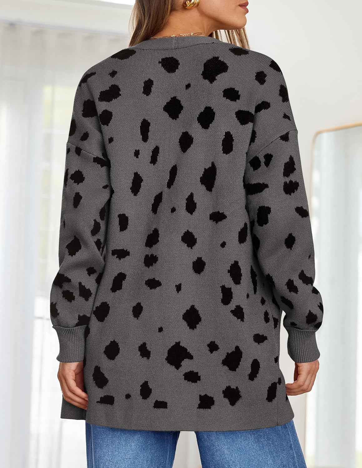 Womens Fall Winter Long Sleeves Open Front Knitted Sweater Cardigan Coat Outwear - Picture 94 of 148