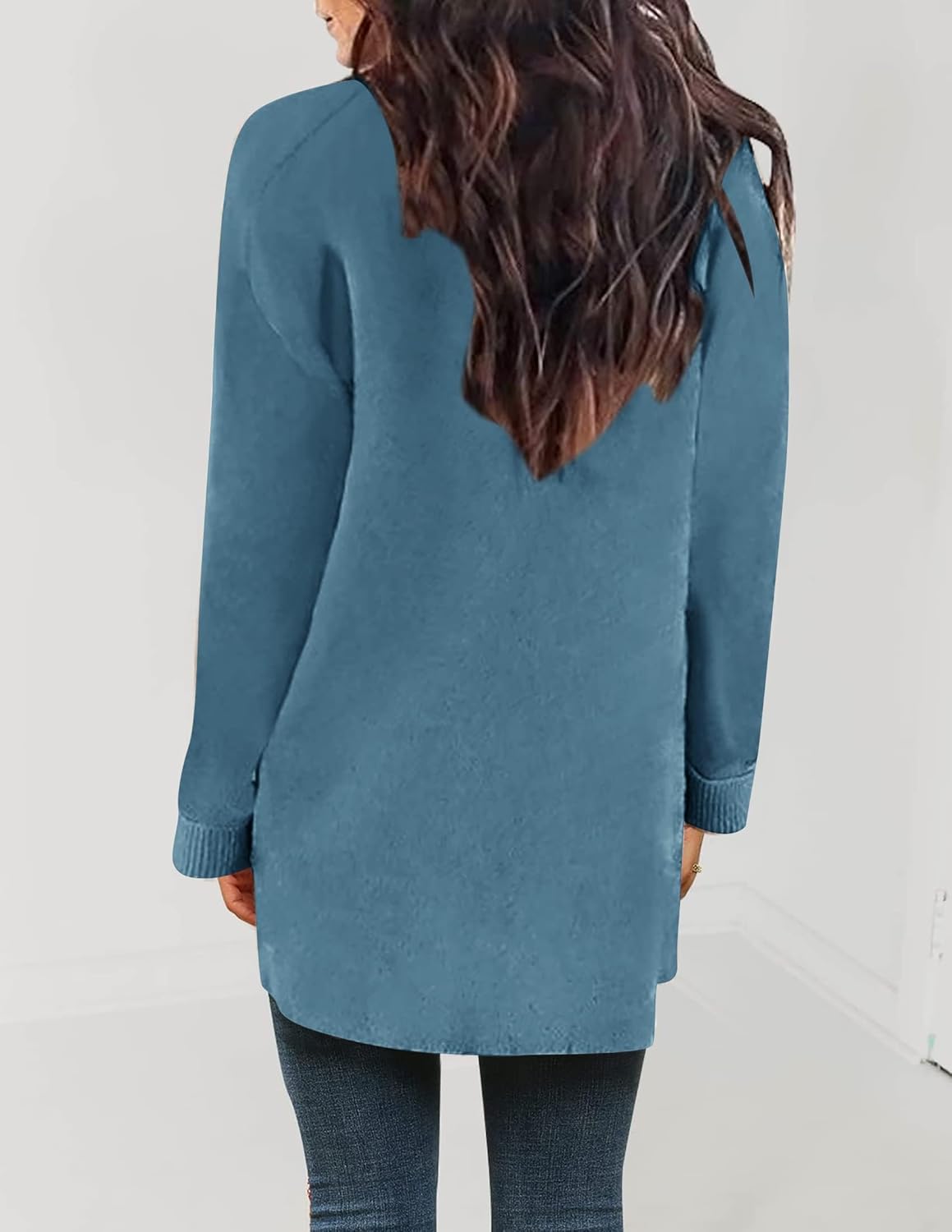 Womens Fall Winter Long Sleeves Open Front Knitted Sweater Cardigan Coat Outwear - Picture 102 of 148