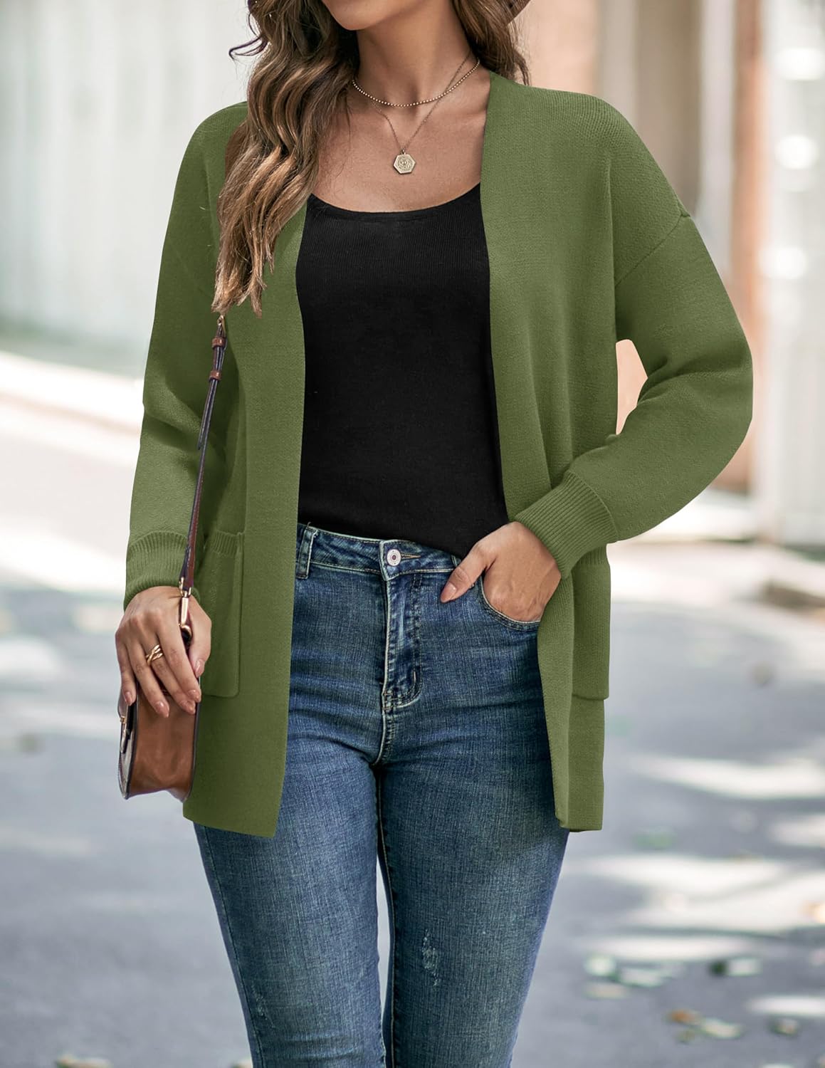 Womens Fall Winter Long Sleeves Open Front Knitted Sweater Cardigan Coat Outwear - Picture 105 of 148