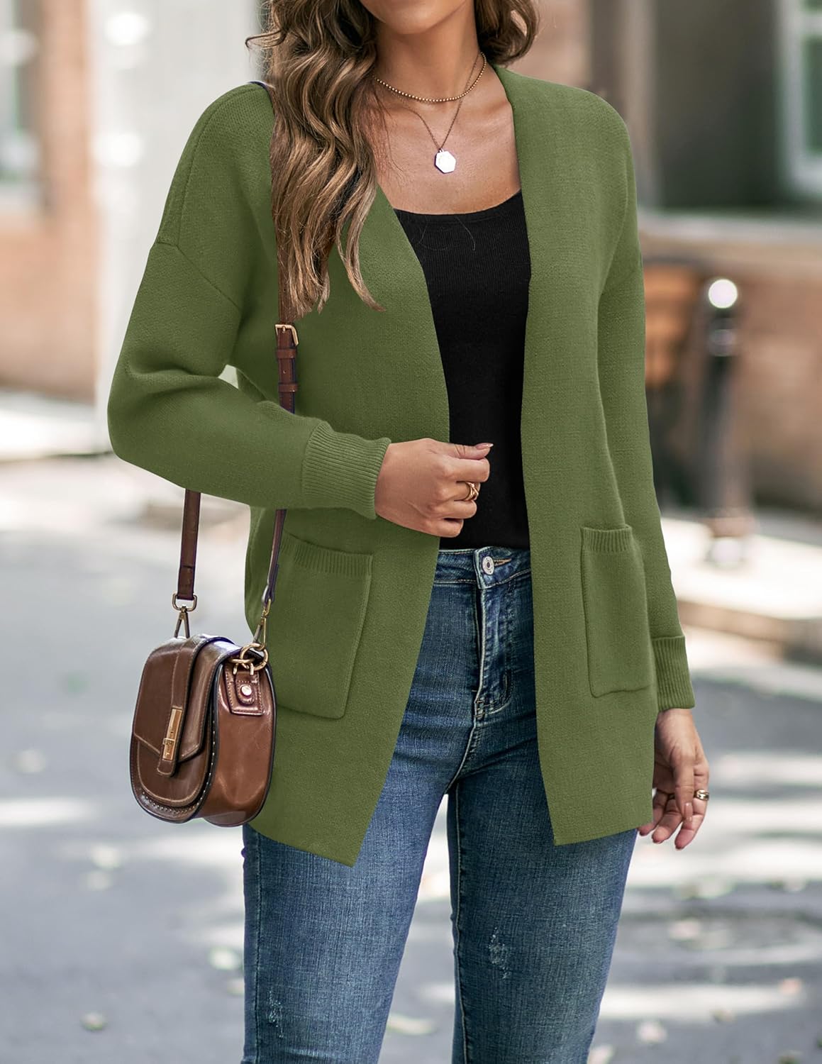 Womens Fall Winter Long Sleeves Open Front Knitted Sweater Cardigan Coat Outwear - Picture 106 of 148
