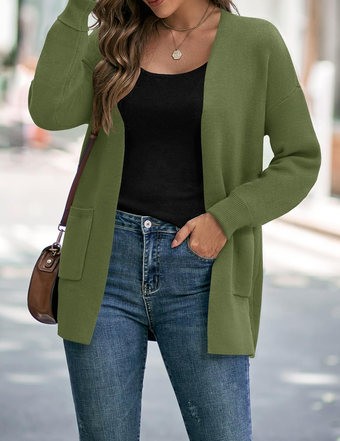 Womens Fall Winter Long Sleeves Open Front Knitted Sweater Cardigan Coat Outwear - Picture 107 of 148