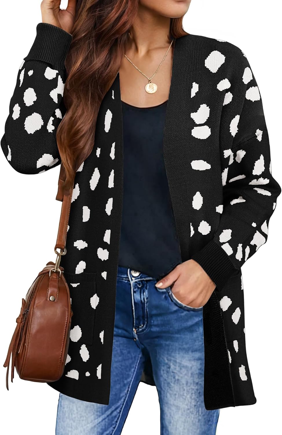 Womens Fall Winter Long Sleeves Open Front Knitted Sweater Cardigan Coat Outwear - Picture 110 of 148