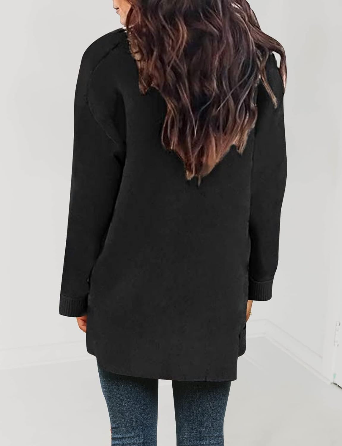 Womens Fall Winter Long Sleeves Open Front Knitted Sweater Cardigan Coat Outwear - Picture 120 of 148