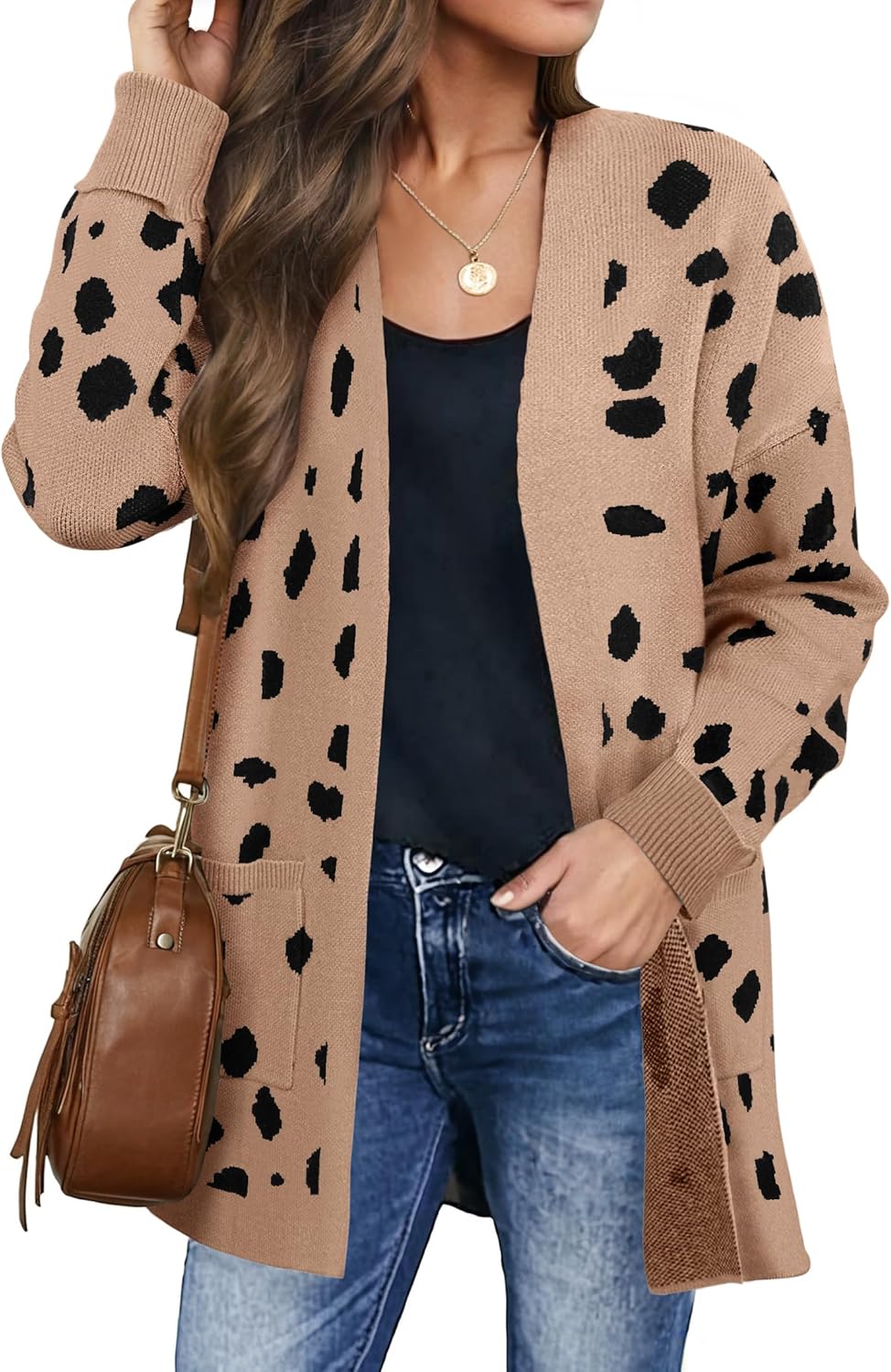 Womens Fall Winter Long Sleeves Open Front Knitted Sweater Cardigan Coat Outwear - Picture 122 of 148