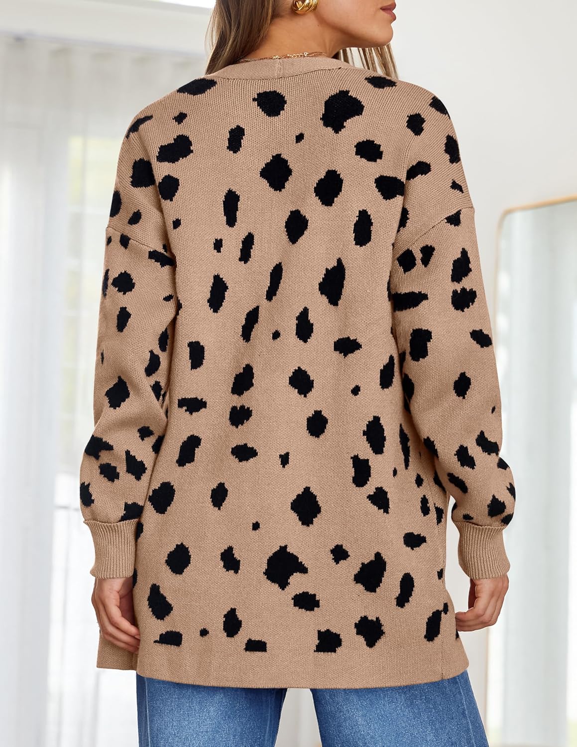 Womens Fall Winter Long Sleeves Open Front Knitted Sweater Cardigan Coat Outwear - Picture 124 of 148