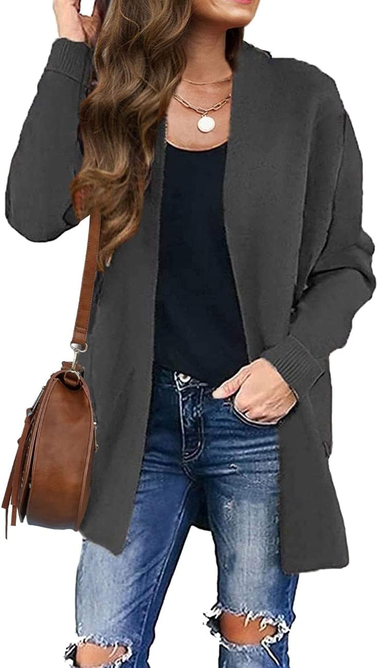 Womens Fall Winter Long Sleeves Open Front Knitted Sweater Cardigan Coat Outwear - Picture 128 of 148