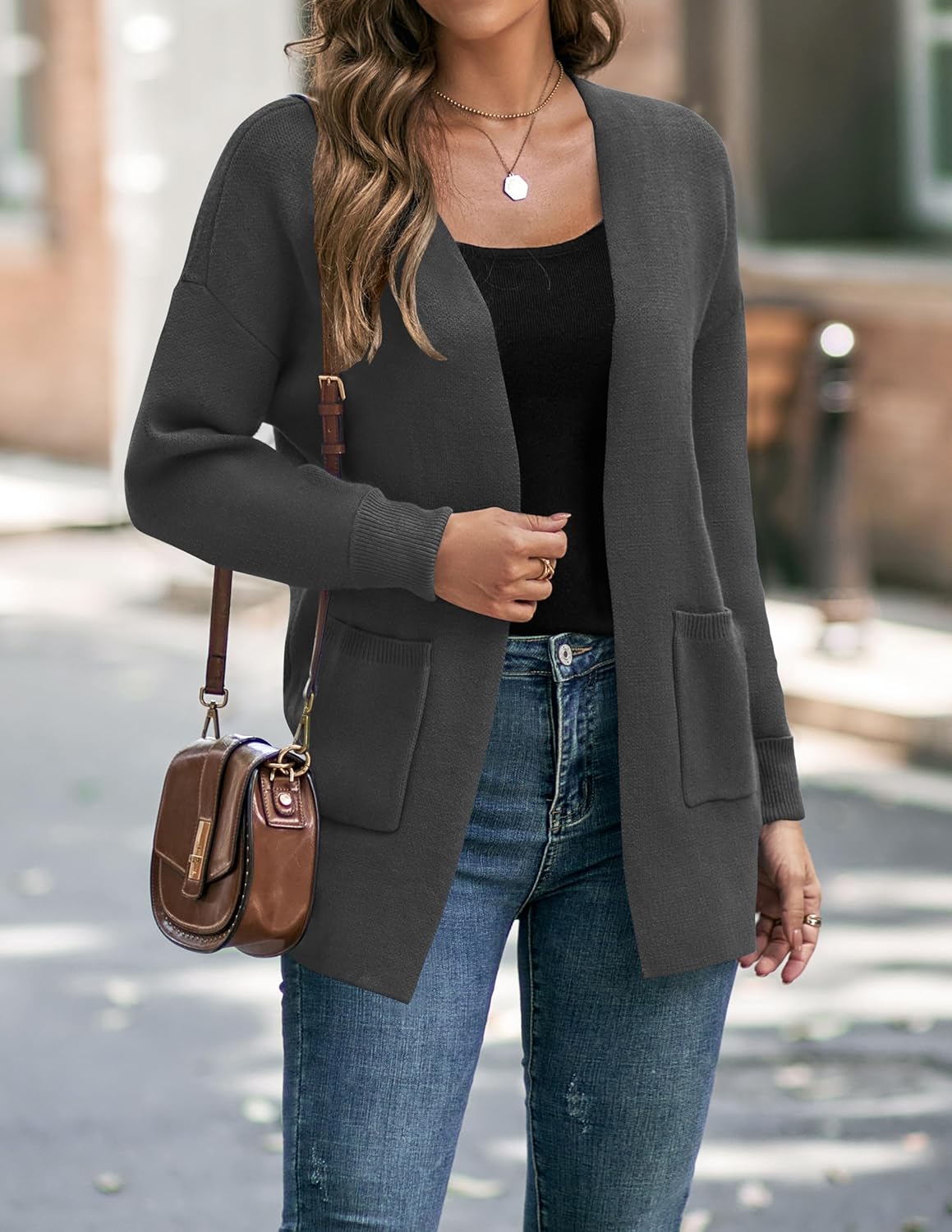 Womens Fall Winter Long Sleeves Open Front Knitted Sweater Cardigan Coat Outwear - Picture 130 of 148