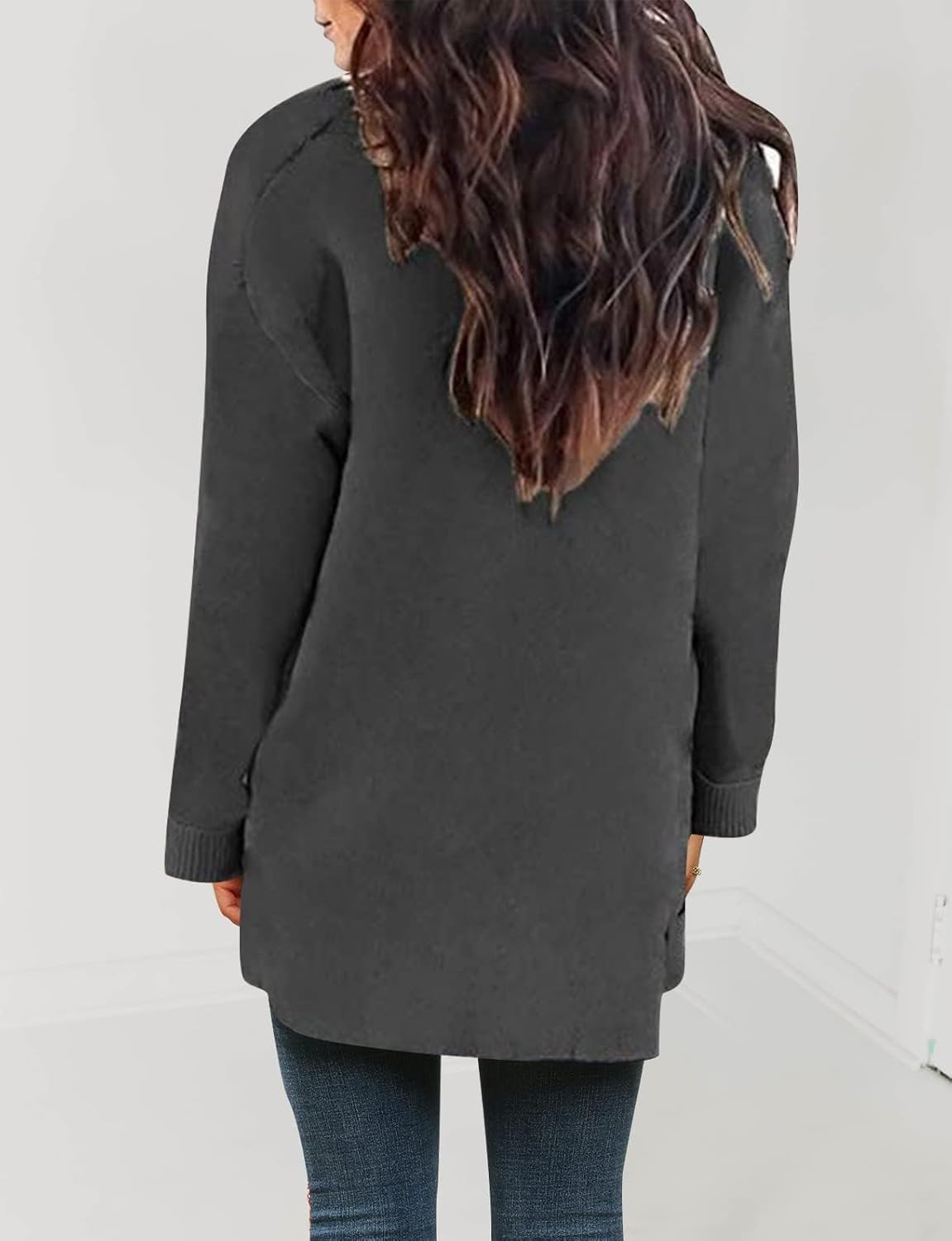 Womens Fall Winter Long Sleeves Open Front Knitted Sweater Cardigan Coat Outwear - Picture 132 of 148