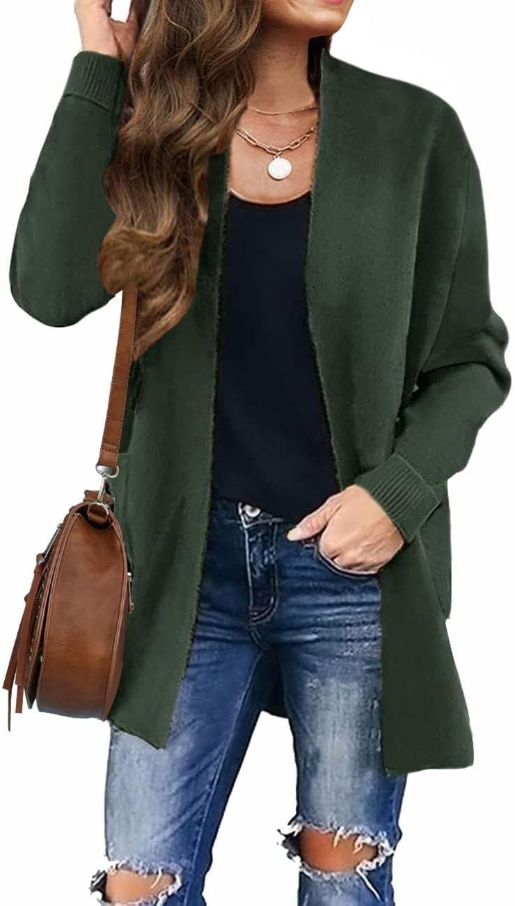Womens Fall Winter Long Sleeves Open Front Knitted Sweater Cardigan Coat Outwear - Picture 137 of 148