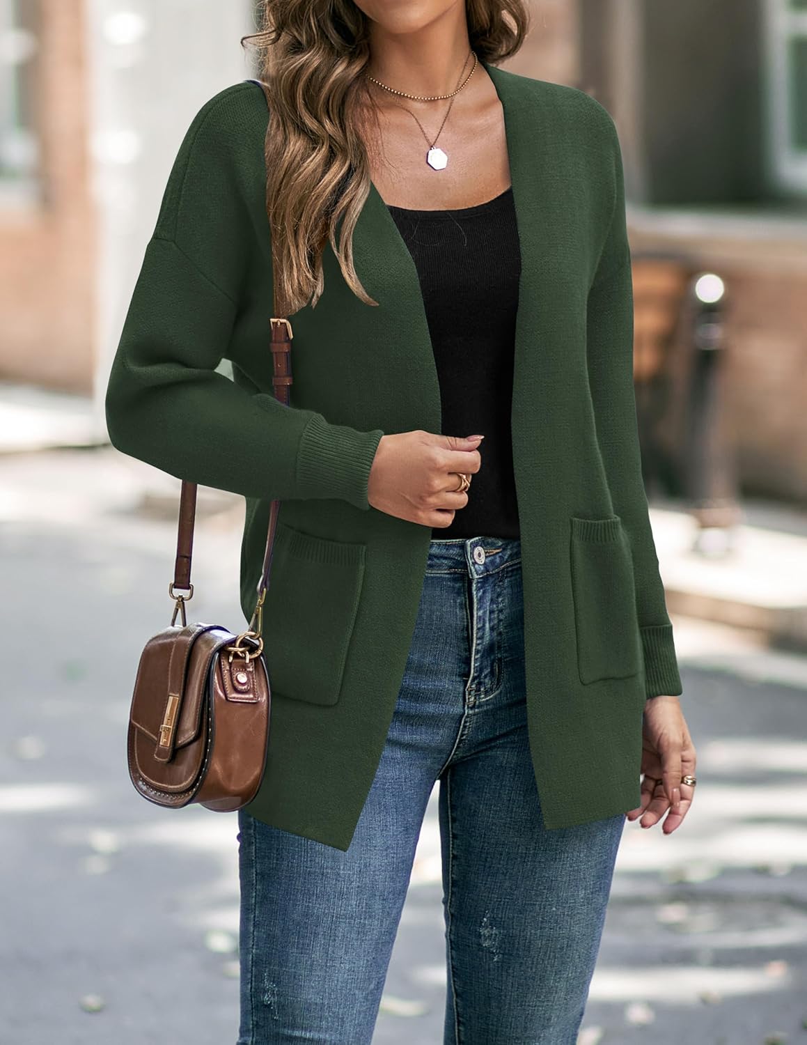 Womens Fall Winter Long Sleeves Open Front Knitted Sweater Cardigan Coat Outwear - Picture 139 of 148