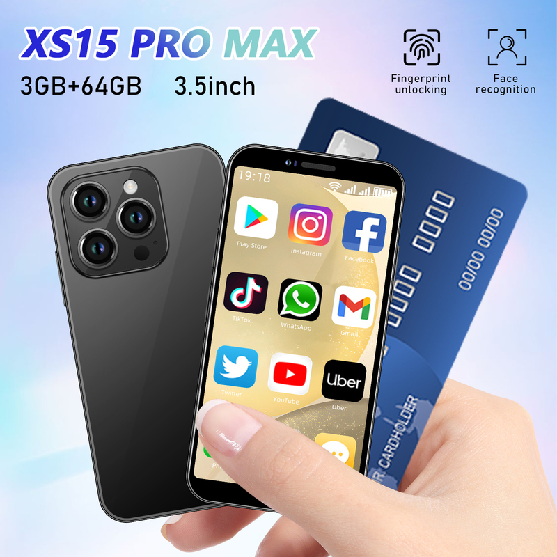 Unlocked Mini Smartphone 3GB+64GB Android 3" Small Phones Dual SIM Face ID - Picture 22 of 25