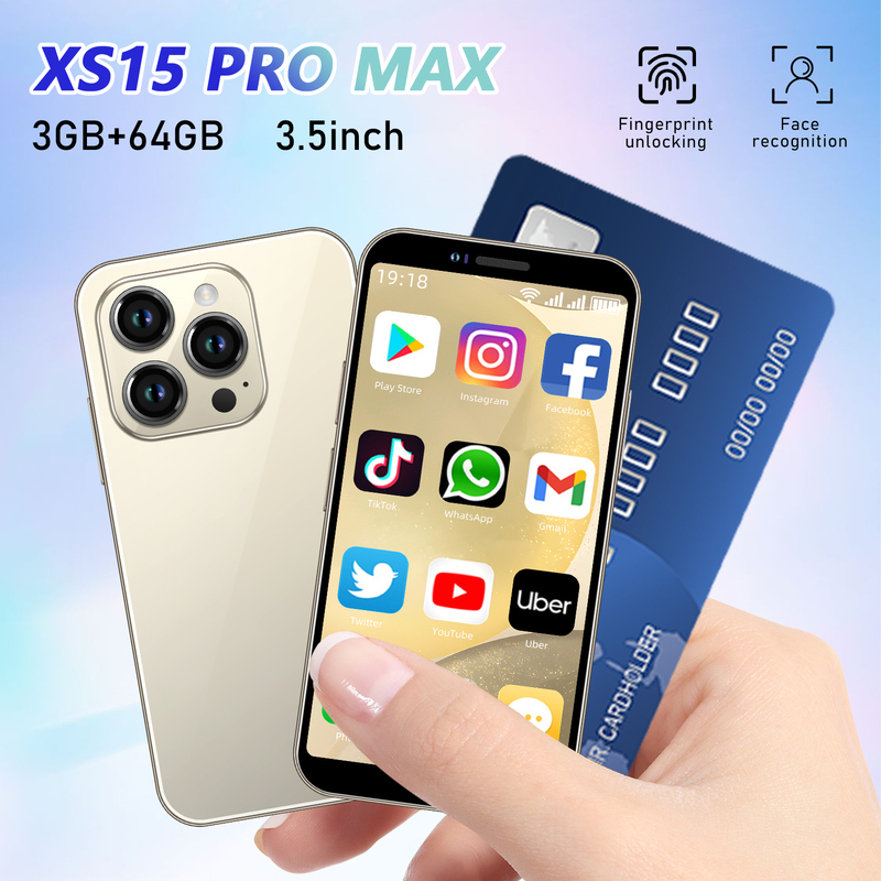 Unlocked Mini Smartphone 3GB+64GB Android 3" Small Phones Dual SIM Face ID - Picture 23 of 25
