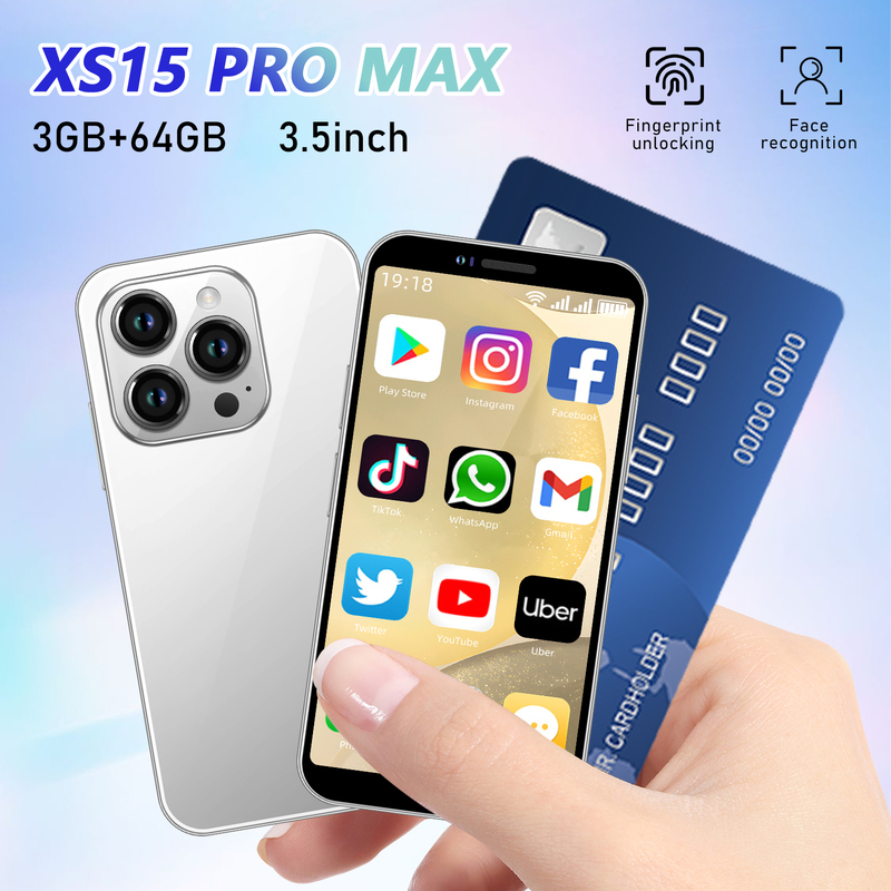 Unlocked Mini Smartphone 3GB+64GB Android 3" Small Phones Dual SIM Face ID - Picture 24 of 25