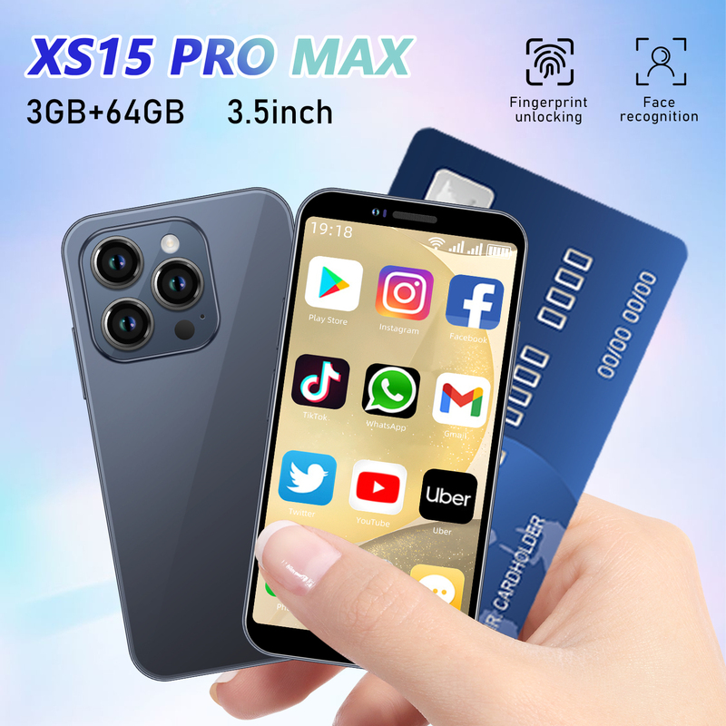 Unlocked Mini Smartphone 3GB+64GB Android 3" Small Phones Dual SIM Face ID - Picture 25 of 25