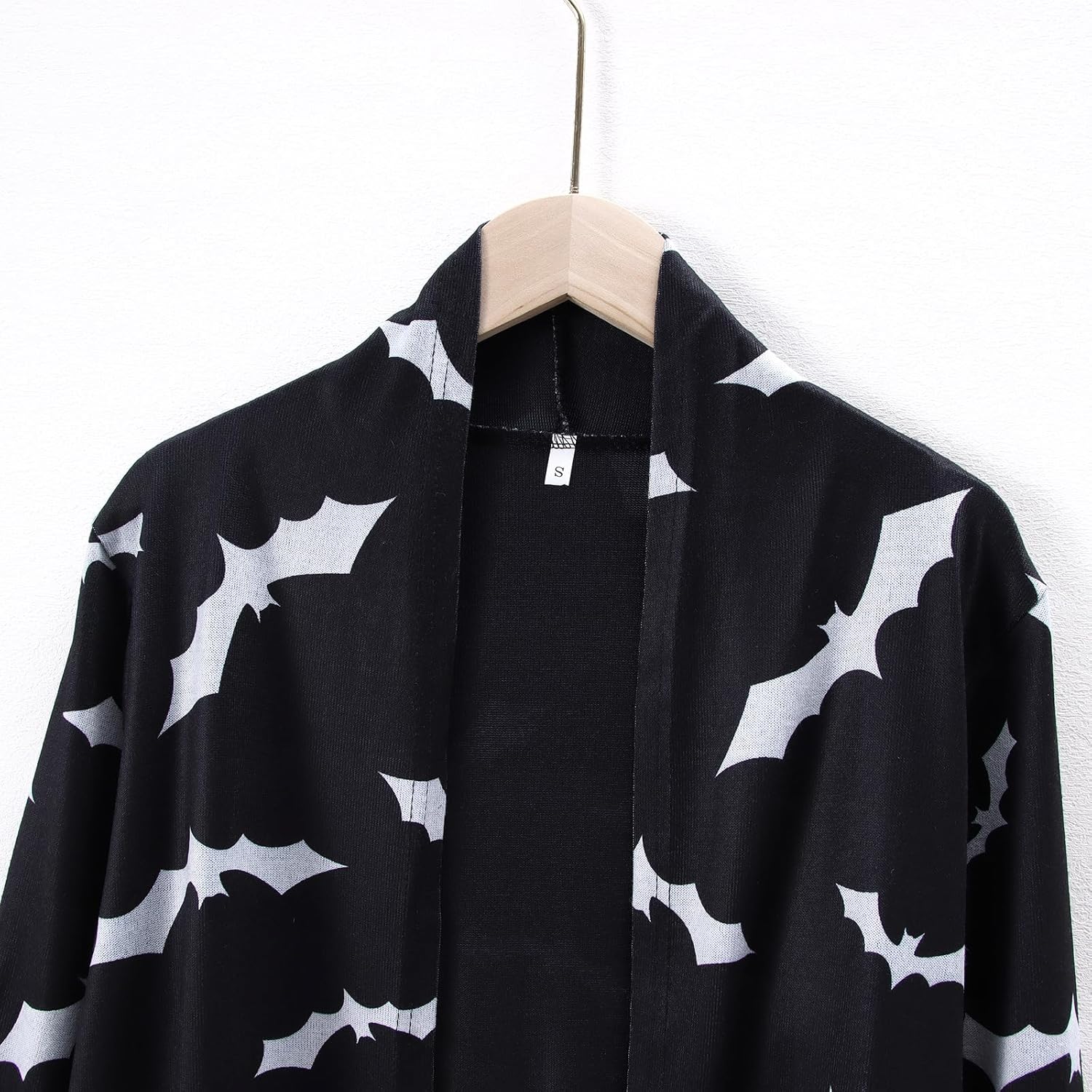 Women's Halloween Cat Pumpkin Cardigan Open Front Knit Outwear Coat Sweater Top - Picture 63 of 63