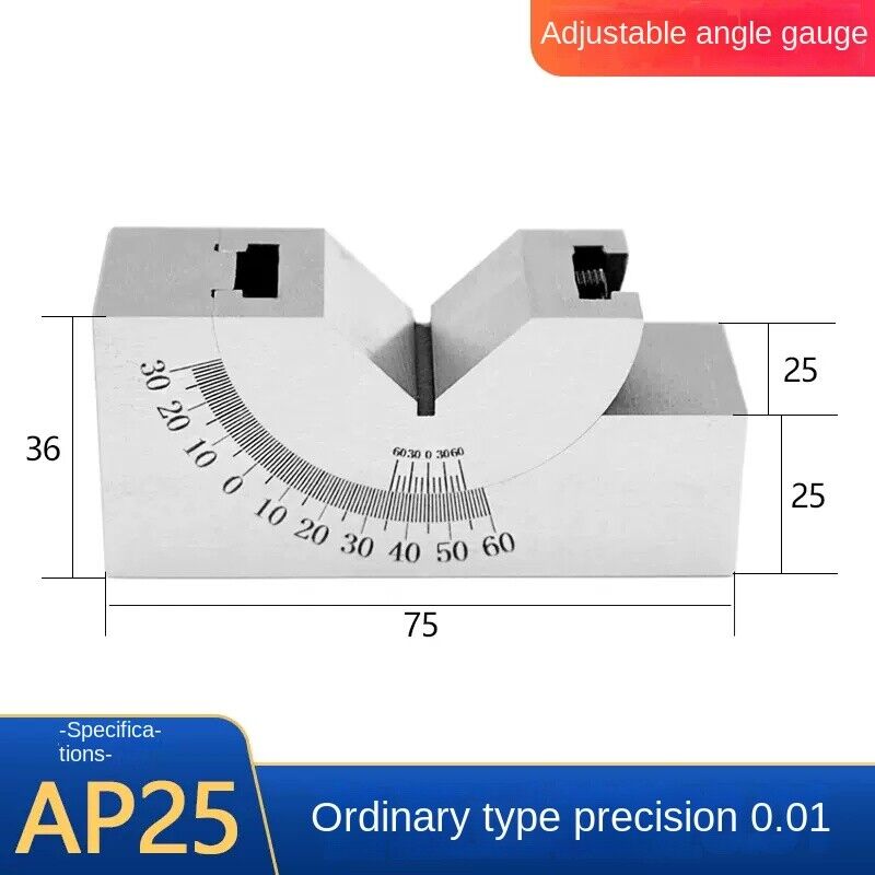 Adjustable Angle Gauge Milling Machine V Bevelling Block Angle Pad Ruler