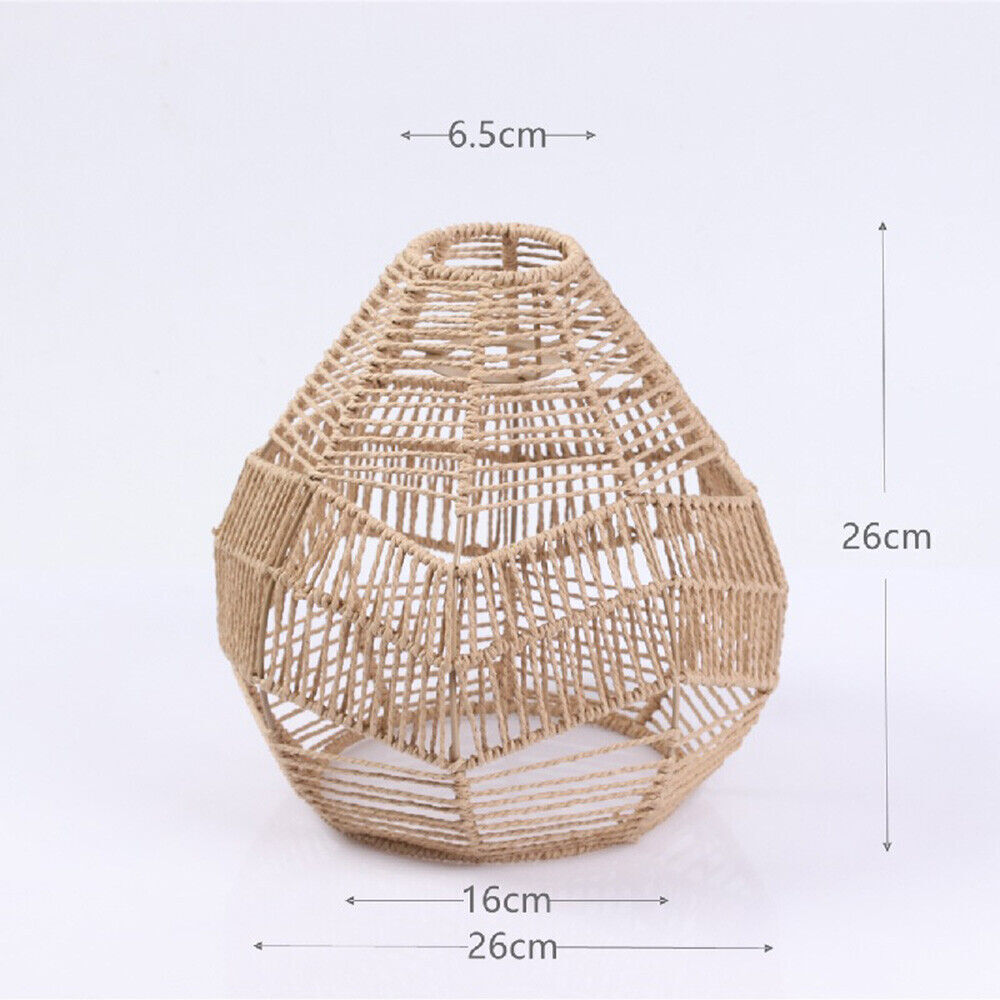 Rattan Woven Pendant Lamp Shade Ceiling Light Shade Table Wall Lampshade UK