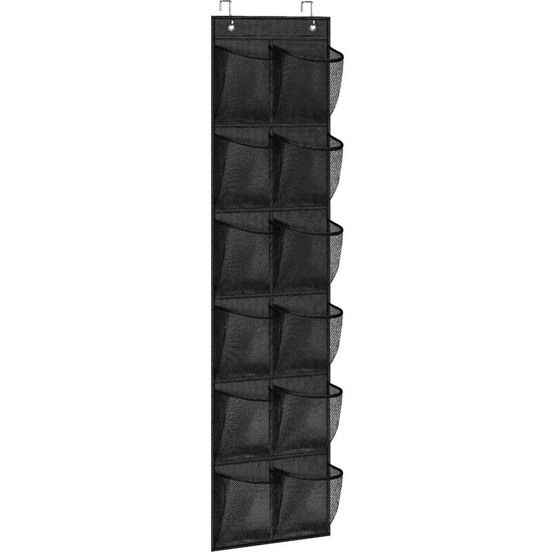 12 Pocket Shoe Holder Organiser Over The Door Hanging Shelf Rack Storage Hook