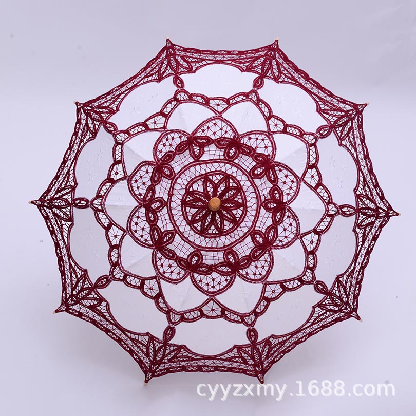 Lace Parasol Vintage Wedding Bridal Umbrella Party Photograph Parasol - 10 Color - Picture 28 of 32