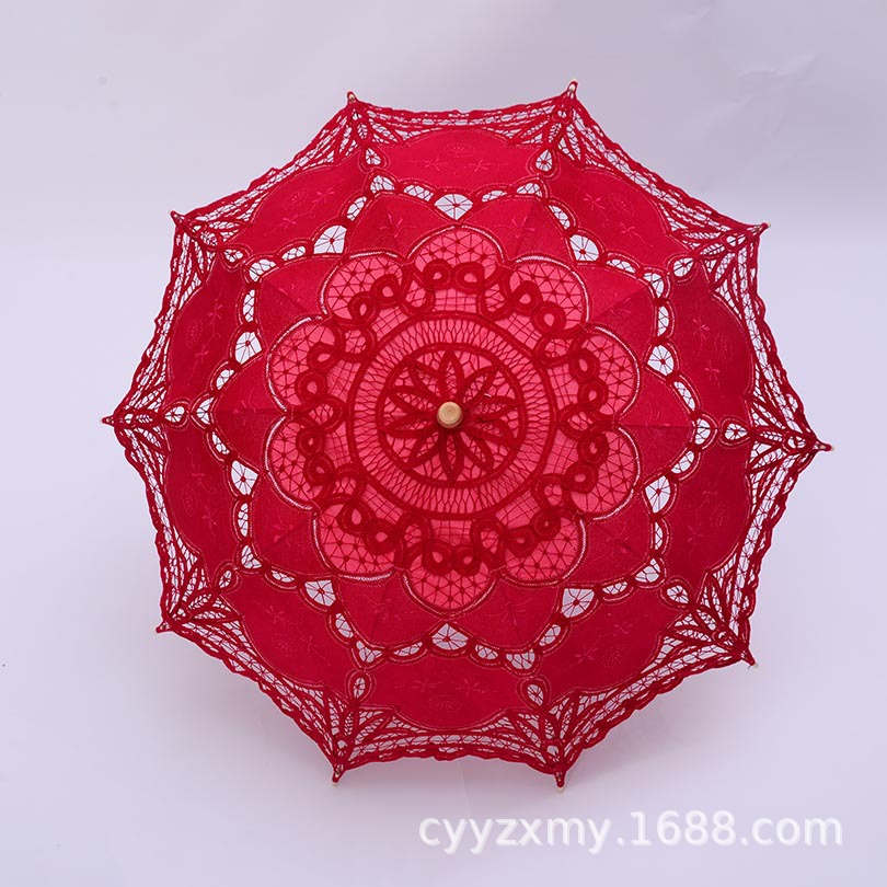 Lace Parasol Vintage Wedding Bridal Umbrella Party Photograph Parasol - 10 Color - Picture 32 of 32