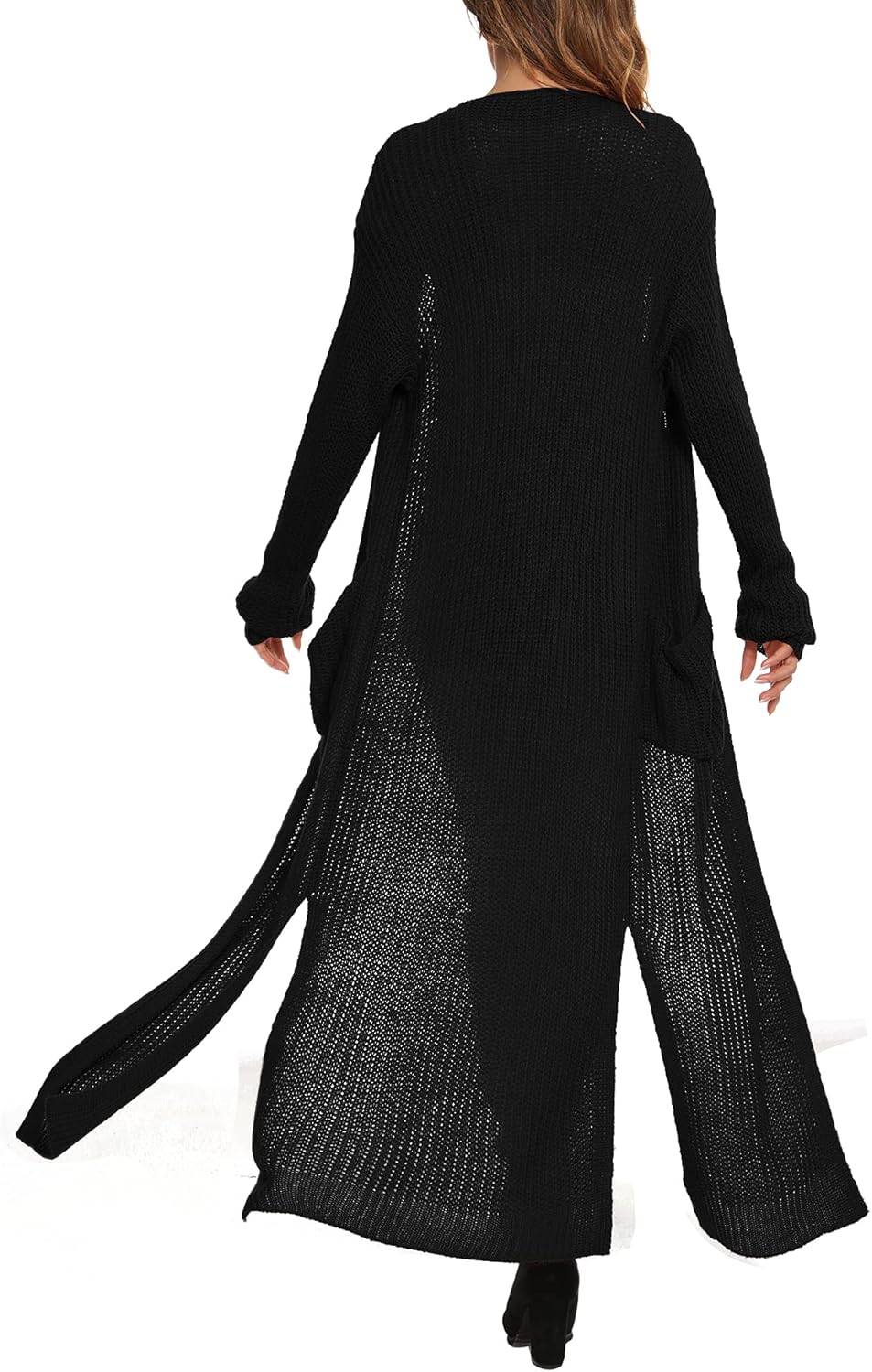 Women Casual Long Sleeve Split Open Cardigan Knit Cardigan Sweaters with Pockets - Picture 26 of 136