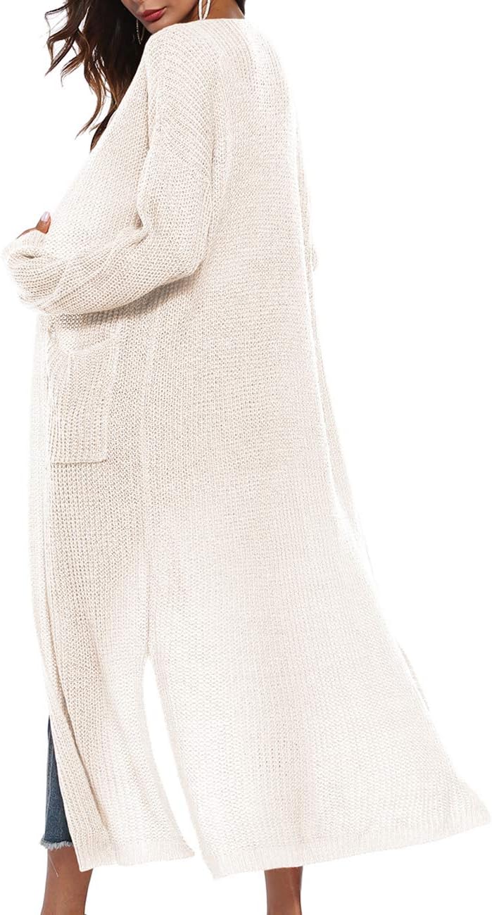 Women Casual Long Sleeve Split Open Cardigan Knit Cardigan Sweaters with Pockets - Picture 33 of 136