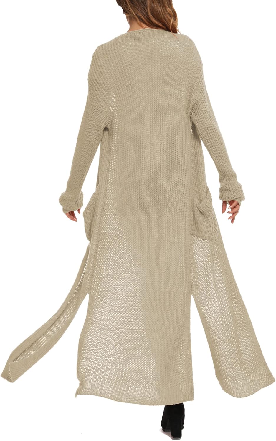 Women Casual Long Sleeve Split Open Cardigan Knit Cardigan Sweaters with Pockets - Picture 57 of 136