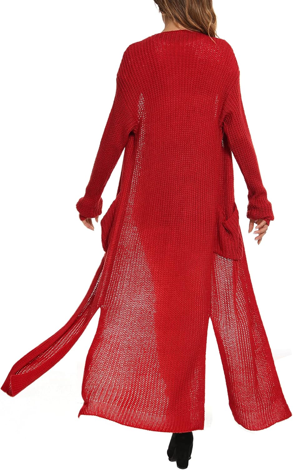 Women Casual Long Sleeve Split Open Cardigan Knit Cardigan Sweaters with Pockets - Picture 63 of 136