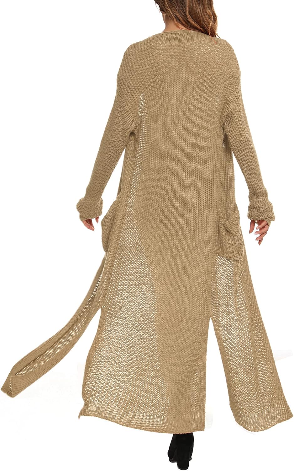 Women Casual Long Sleeve Split Open Cardigan Knit Cardigan Sweaters with Pockets - Picture 93 of 136