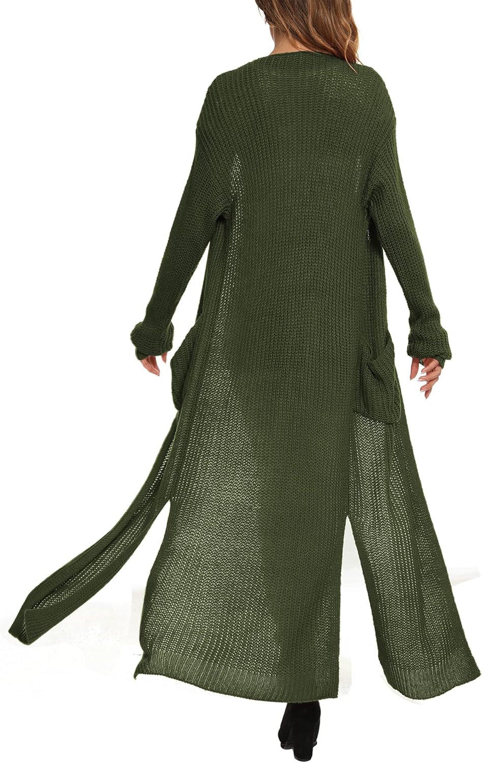 Women Casual Long Sleeve Split Open Cardigan Knit Cardigan Sweaters with Pockets - Picture 119 of 136