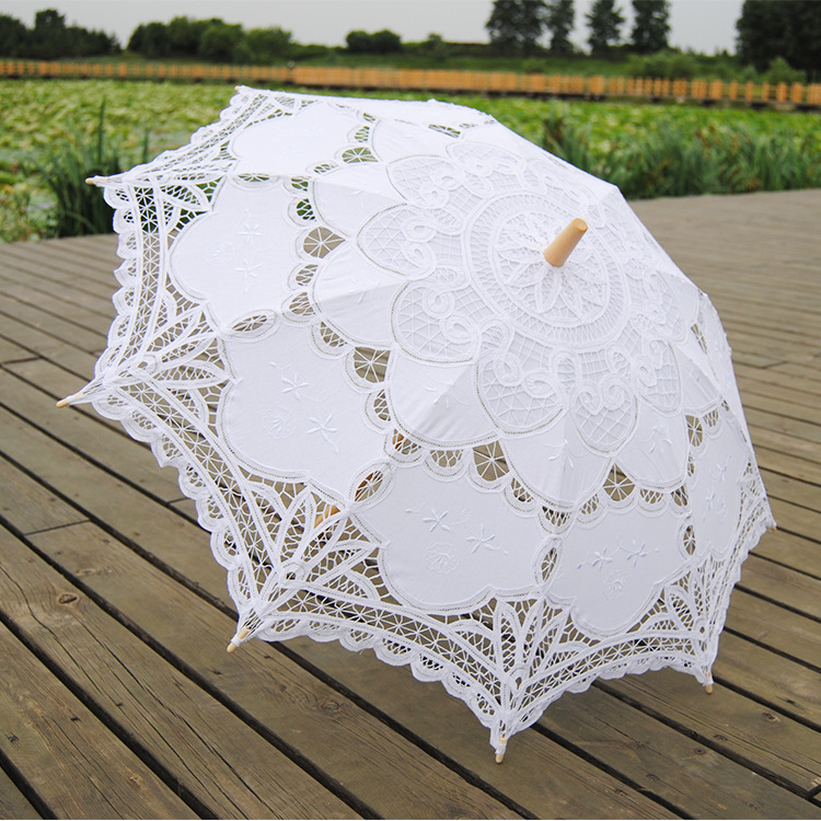 Vintage Lace Parasol Wedding Bridal Umbrella Party Photograph Parasol - 9 Color