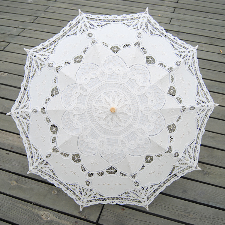 Vintage Lace Parasol Wedding Bridal Umbrella Party Photograph Parasol - 9 Color - Picture 26 of 33