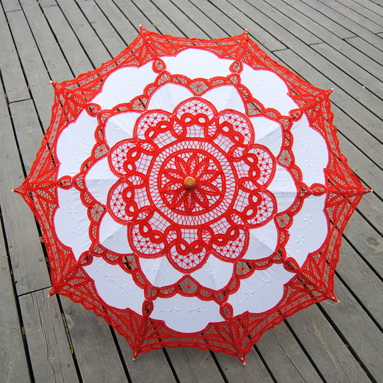Vintage Lace Parasol Wedding Bridal Umbrella Party Photograph Parasol - 9 Color - Picture 29 of 33