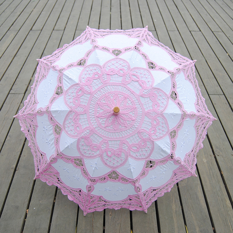 Vintage Lace Parasol Wedding Bridal Umbrella Party Photograph Parasol - 9 Color - Picture 30 of 33