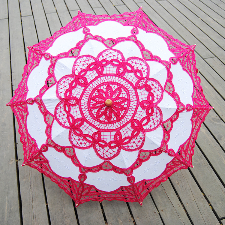 Vintage Lace Parasol Wedding Bridal Umbrella Party Photograph Parasol - 9 Color - Picture 31 of 33