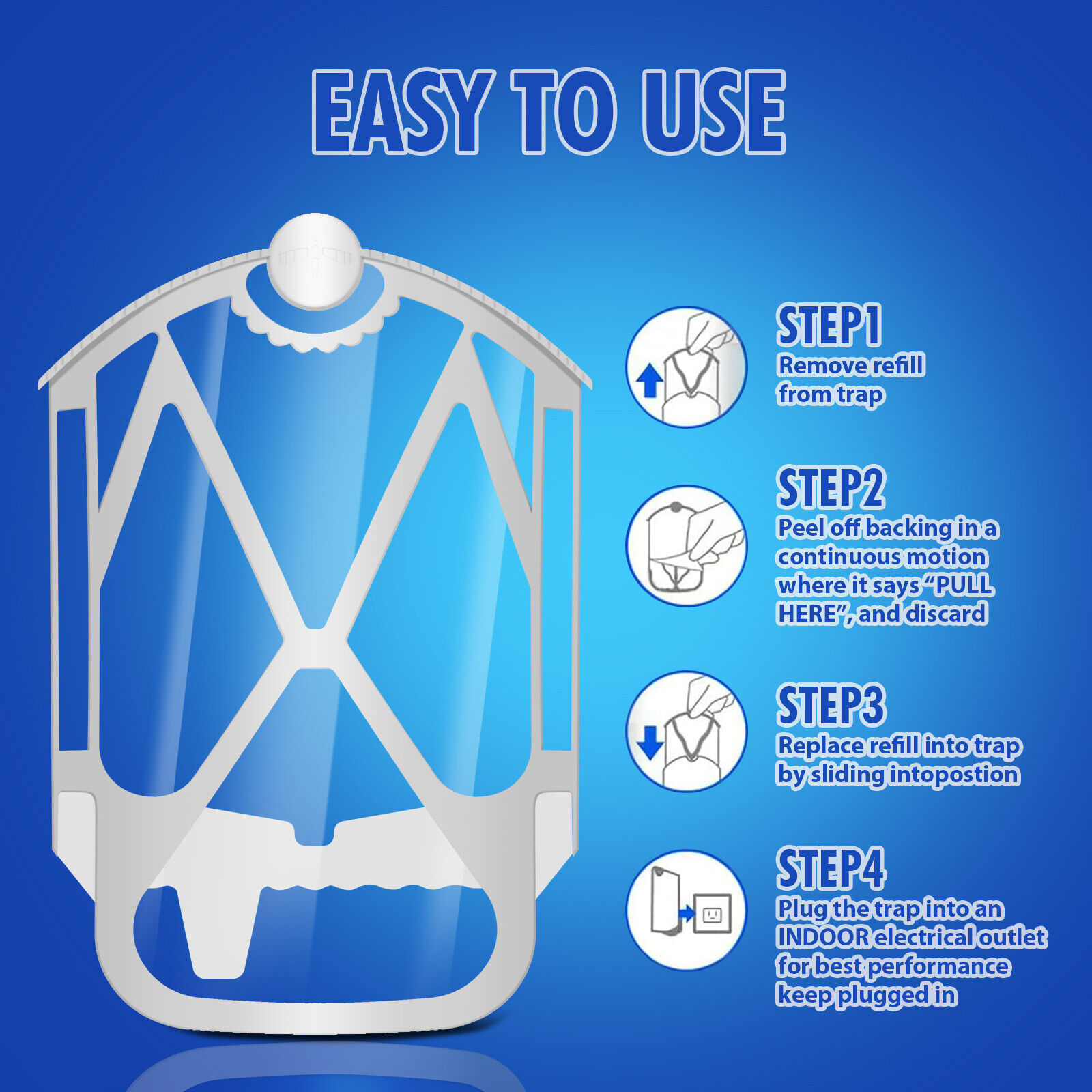 4/8/16x Flying Insect Trap Refills Compatible with ZEVO, Indoor Fruit Fly Refill