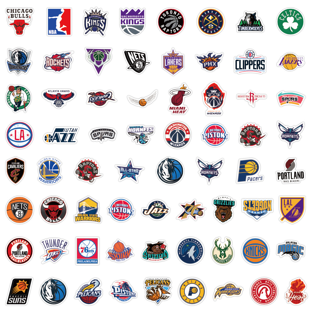 60 NBA Team Logo Collection Cartoon Graffiti Stickers - Picture 16 of 16
