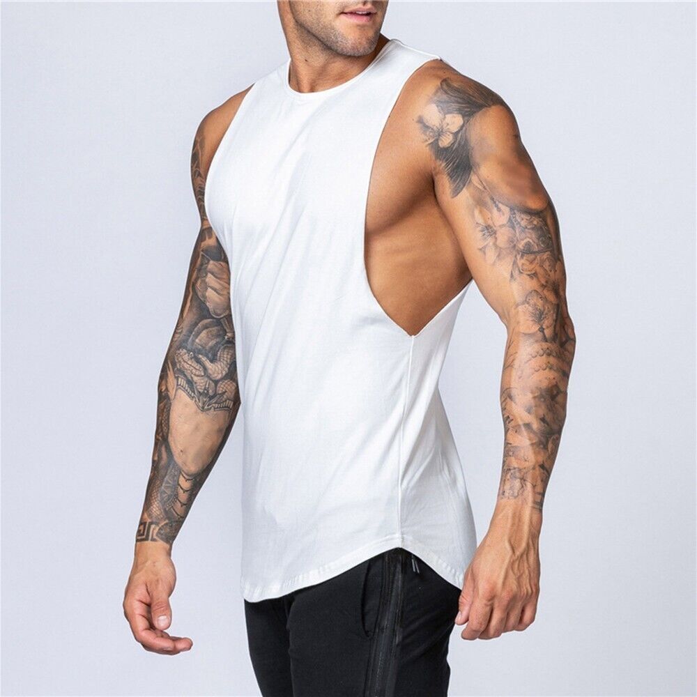 Men Sport Muscle Tank Vest Top Sleeveless T-Shirt Tee Gym Fitness Summer Workout