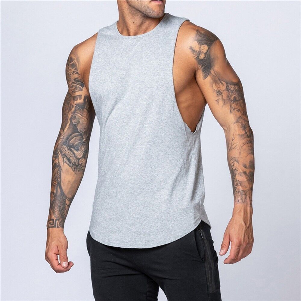 Men Sport Muscle Tank Vest Top Sleeveless T-Shirt Tee Gym Fitness Summer Workout