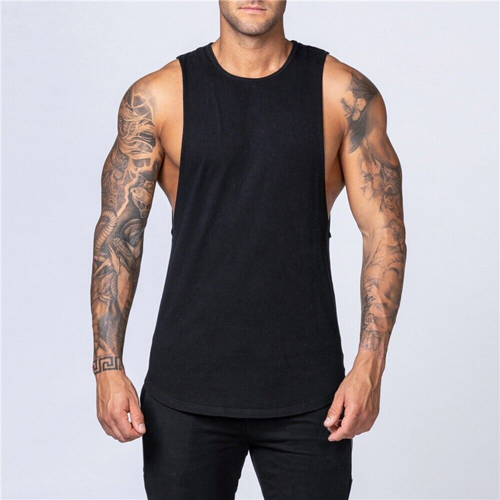 Men Sport Muscle Tank Vest Top Sleeveless T-Shirt Tee Gym Fitness Summer Workout