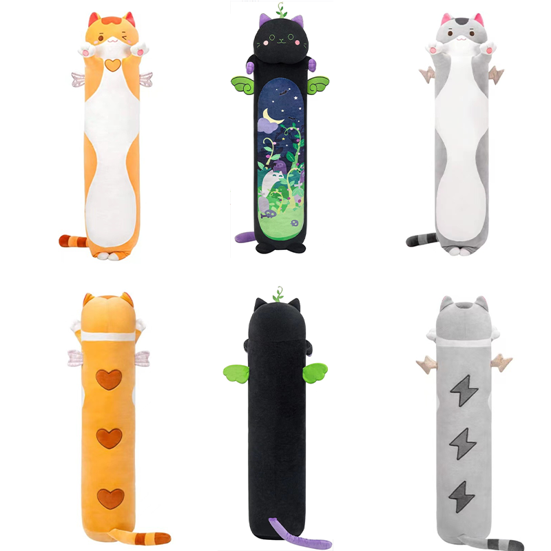 Mewaii Long Cat Plush Pillow Cute Black Cats Stuffed Animals Plush Pillows 50cm - Bild 10 von 32