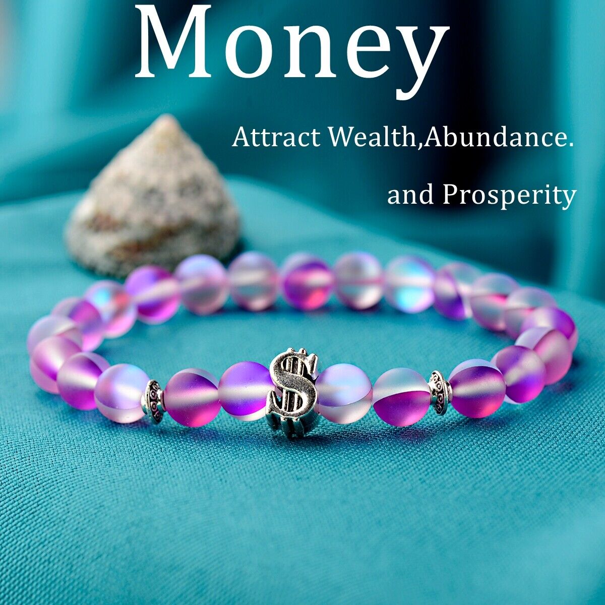 Purple Moonstone $ Money Bracelets With Helps To Achieve Success, Ideal Gift