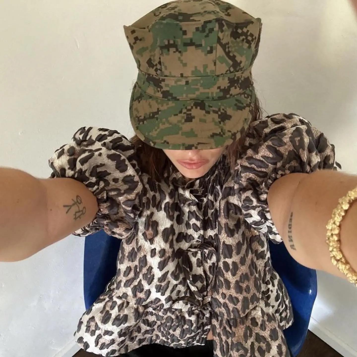 Tie Front Women Y2k Leopard Print Peplum Babydoll Puff Sleeve Cute Going Out Top - Picture 26 of 122