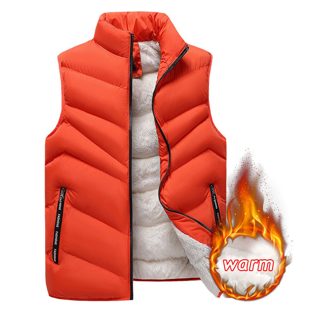 Mens Body Warmer Waistcoat Gilet Winter Warm Padded Quilted Sleeveless Vest Coat - Picture 18 of 18