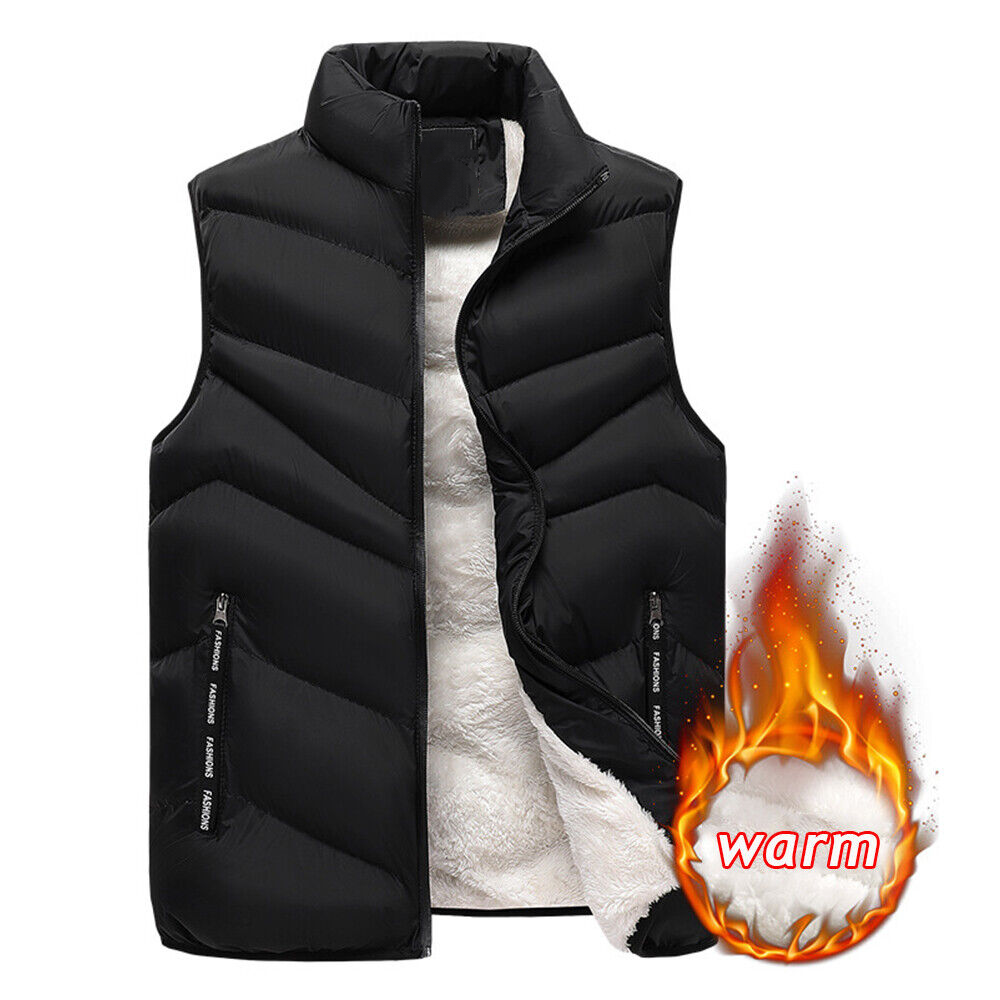 Mens Body Warmer Waistcoat Gilet Winter Warm Padded Quilted Sleeveless Vest Coat - Picture 16 of 18