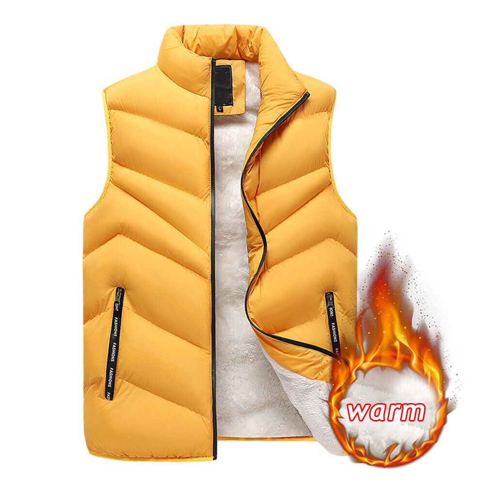 Mens Body Warmer Waistcoat Gilet Winter Warm Padded Quilted Sleeveless Vest Coat - Picture 17 of 18